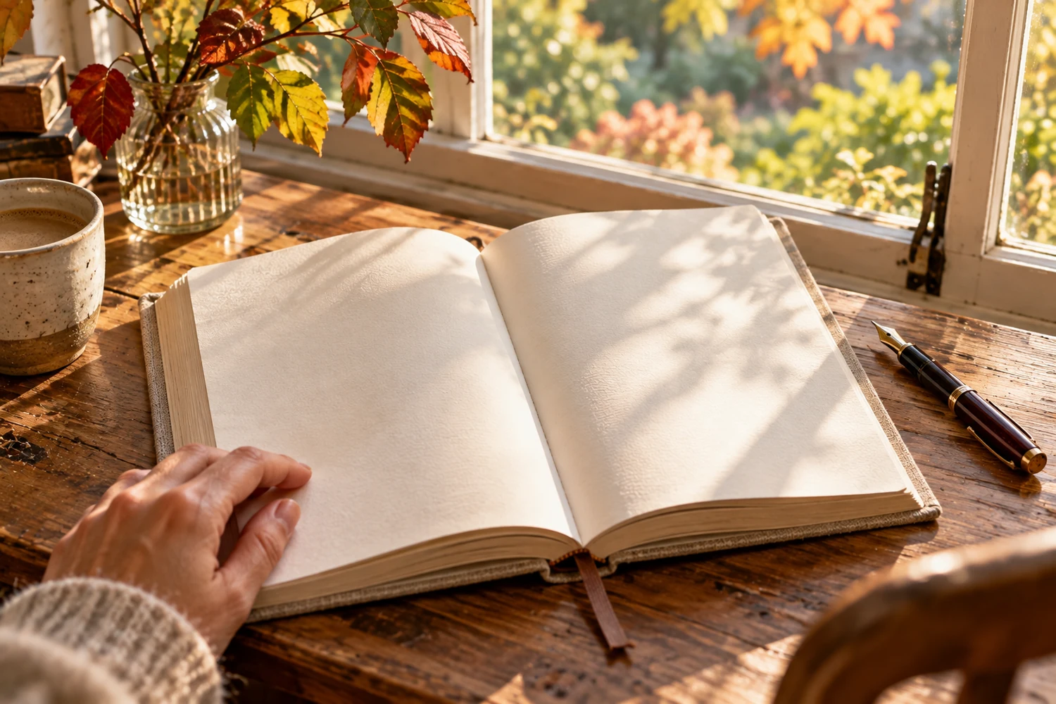 autumn prayer journal, open and ready to be written in.
